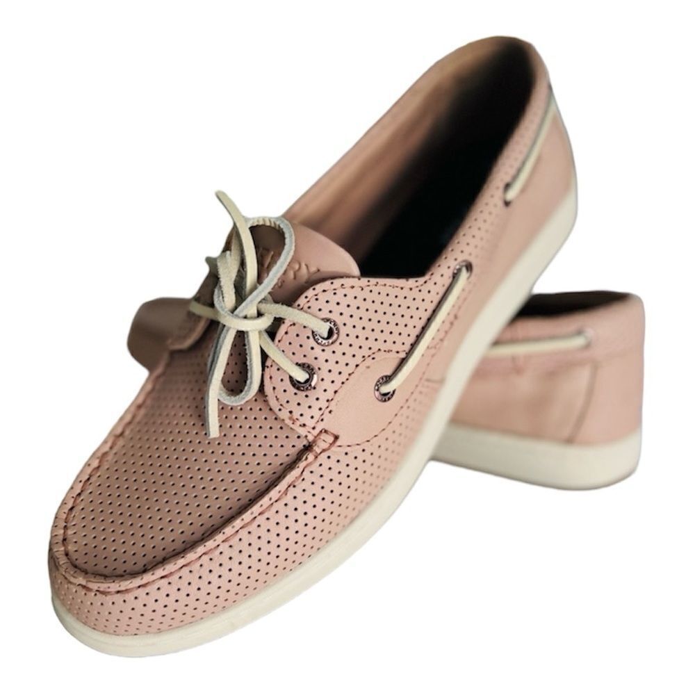 Sperry Top Sider Pink Perforated Leather Loafers Size 10 B86